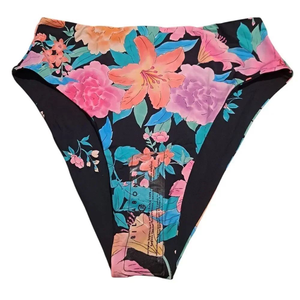 Billabong Maui Rider Tropic Time Bottom Sz M/10 Reversable High Waist